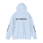 Christian Hoodie — "Ephesians 1:7" Cross Front, "But Forgiven." Back, "Not Finished / Not Perfect" Sleeve