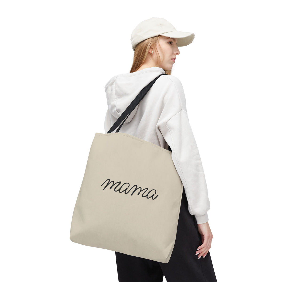 Mama Tote Bag — "God is within her; She will not fall" Script Canvas Tote