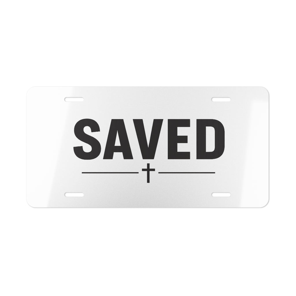 Saved Cross Vanity License Plate - Christian Car Tag