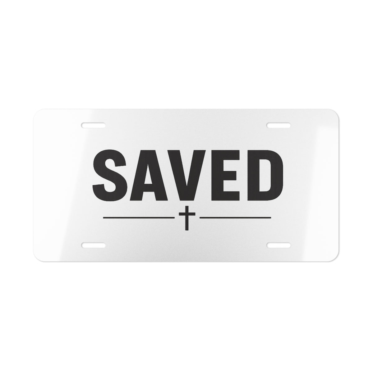 Saved Cross Vanity License Plate - Christian Car Tag