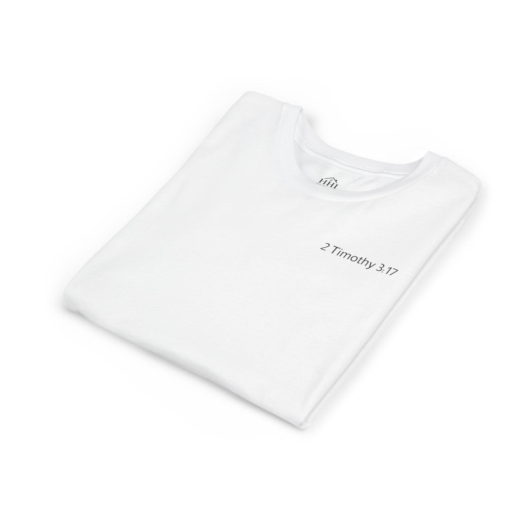 Equipped Youth Tee – Christian Kids T-Shirt with Cross & 2 Timothy 3:17