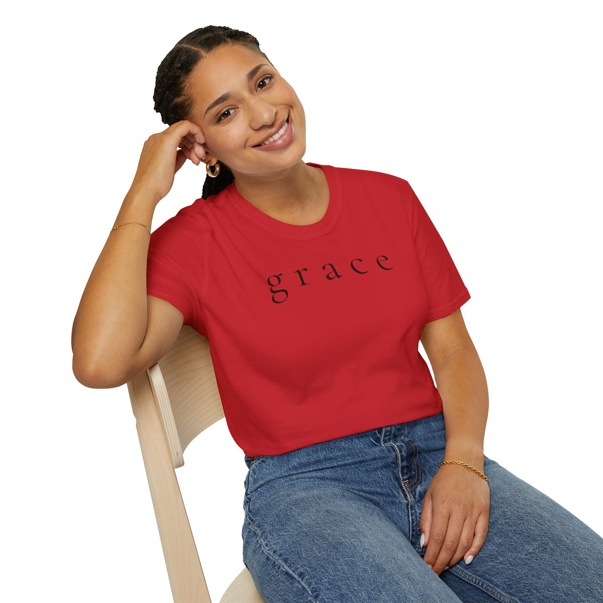 Grace Script T-Shirt — Minimalist Christian Faith Tee