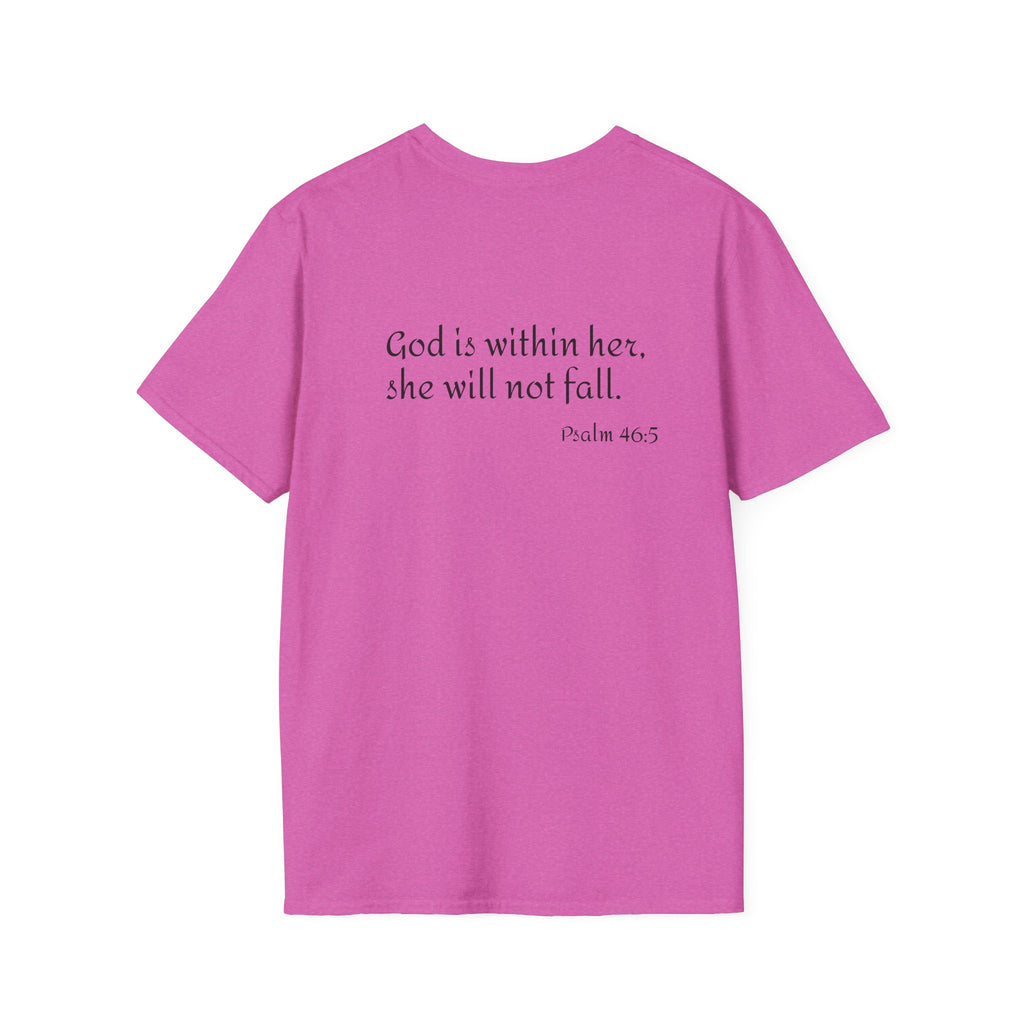 Personalized Mama T-Shirt — 'God is within her, she will not fall' Psalm 46:5 Christian Mom Tee
