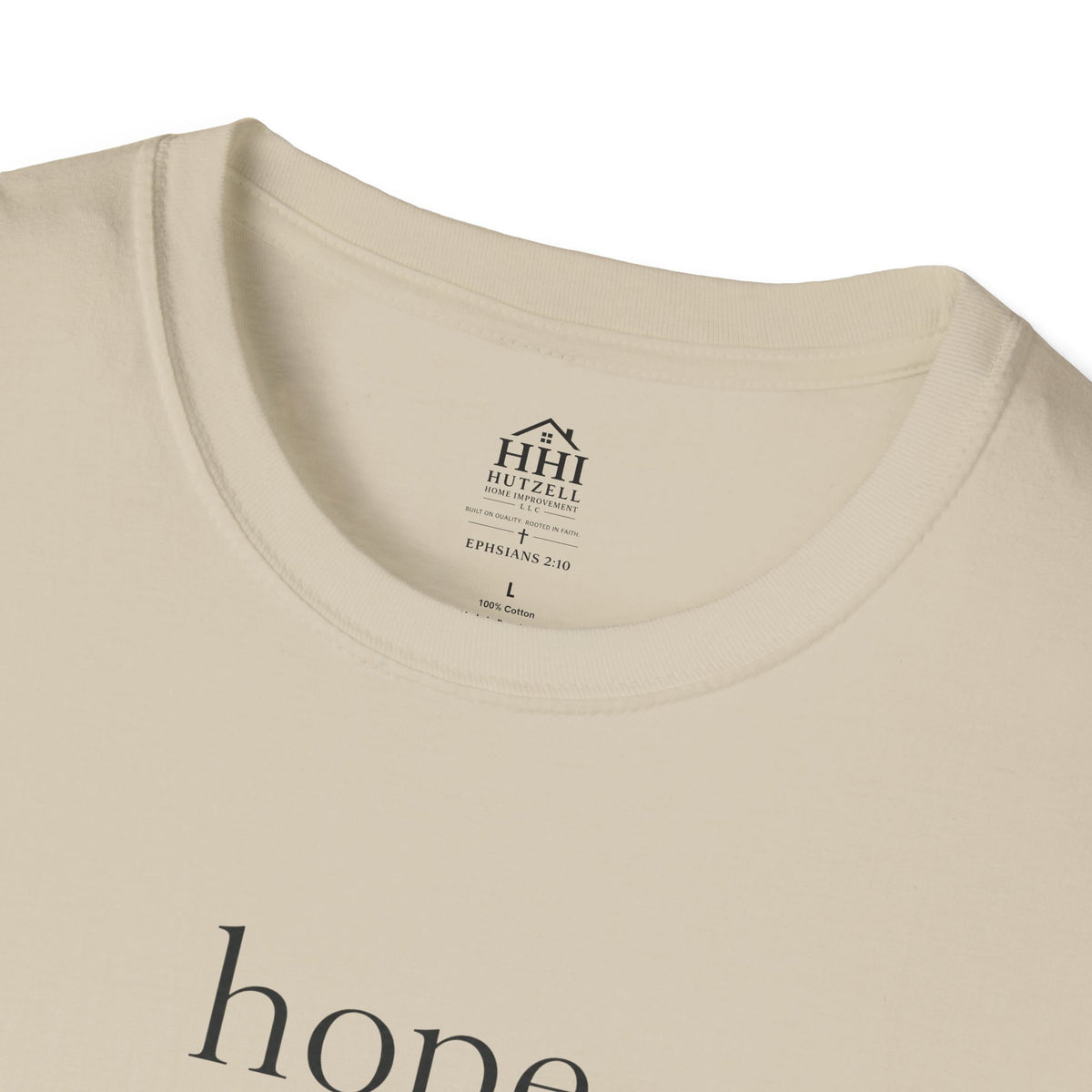 T-Shirt — 'hope' Script Tee with Cross Minimalist Christian Faith Design
