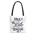 Tote Bag — "Paul Met Jesus While Traveling" Christian Travel Tote
