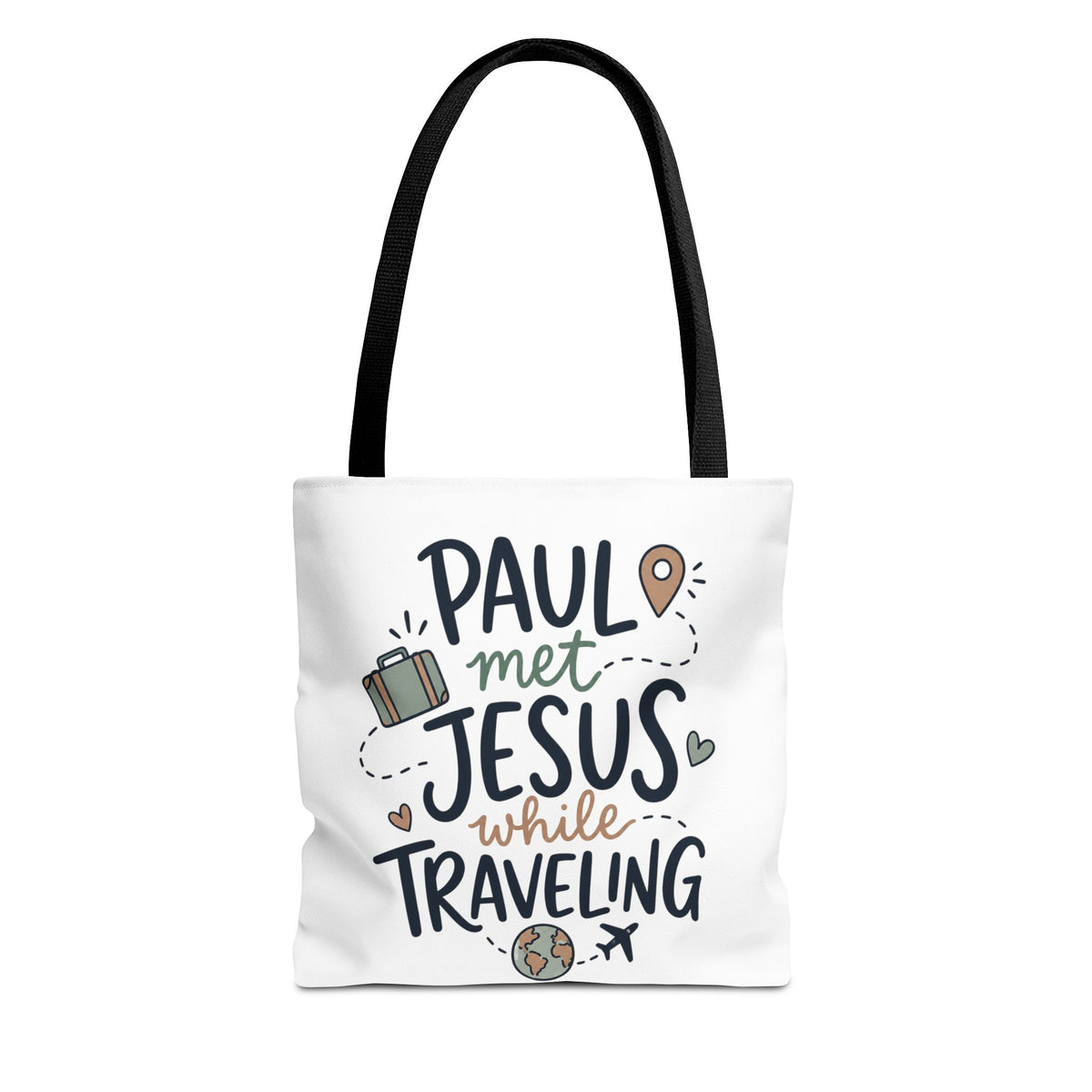 Tote Bag — "Paul Met Jesus While Traveling" Christian Travel Tote