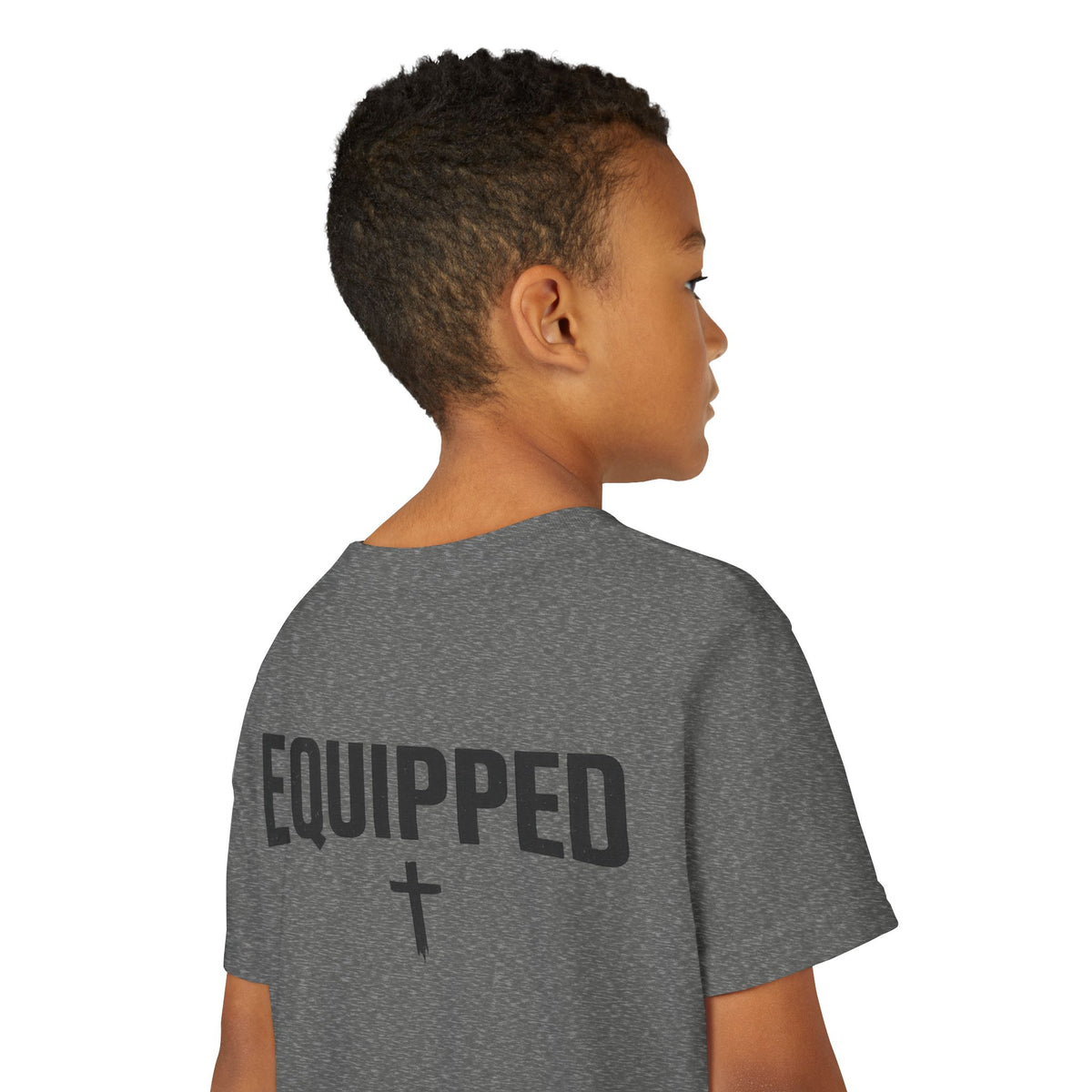 Equipped Youth Tee – Christian Kids T-Shirt with Cross & 2 Timothy 3:17