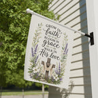 Faith Garden Flag - "Grow in Faith, Bloom in Grace" Floral House Banner