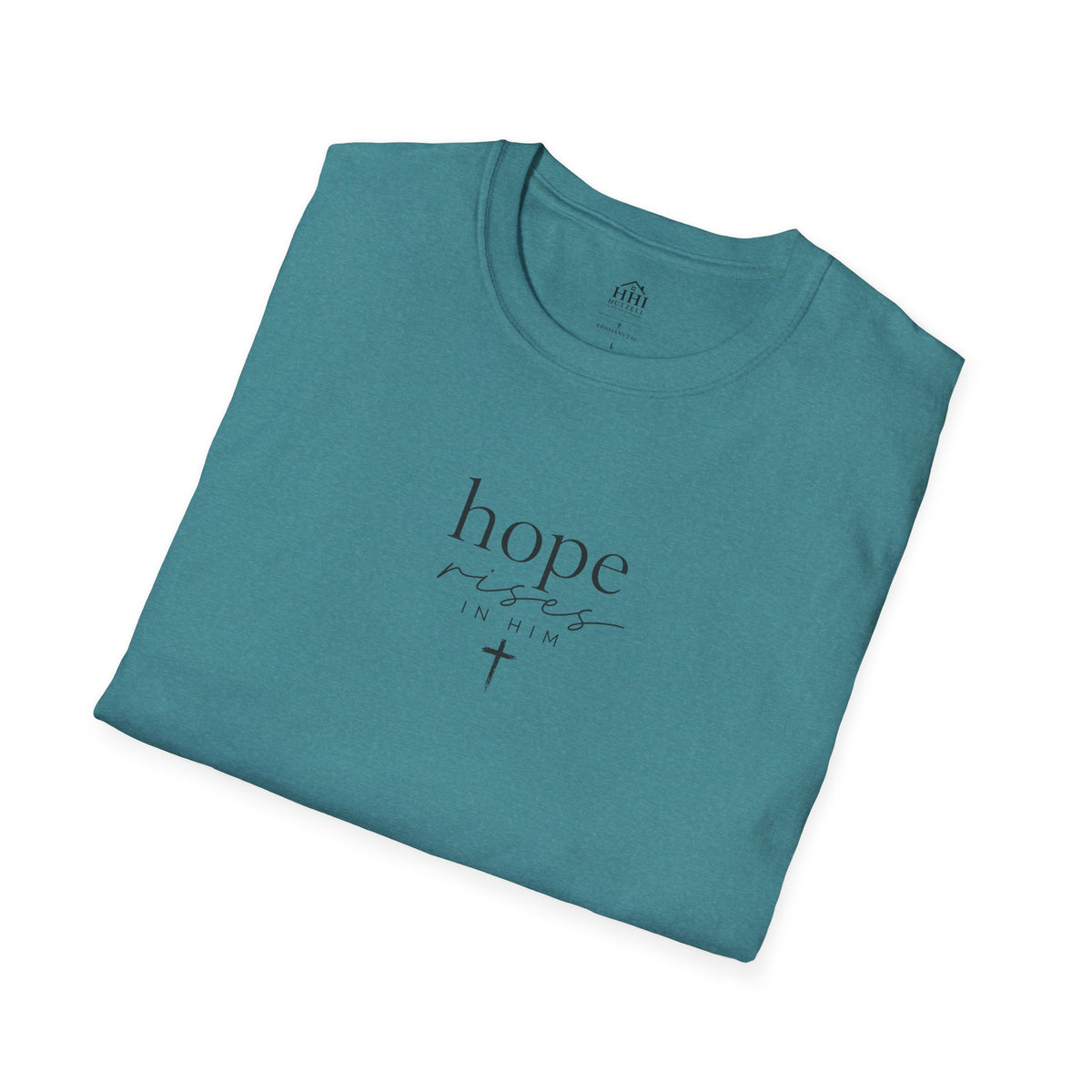 T-Shirt — 'hope' Script Tee with Cross Minimalist Christian Faith Design
