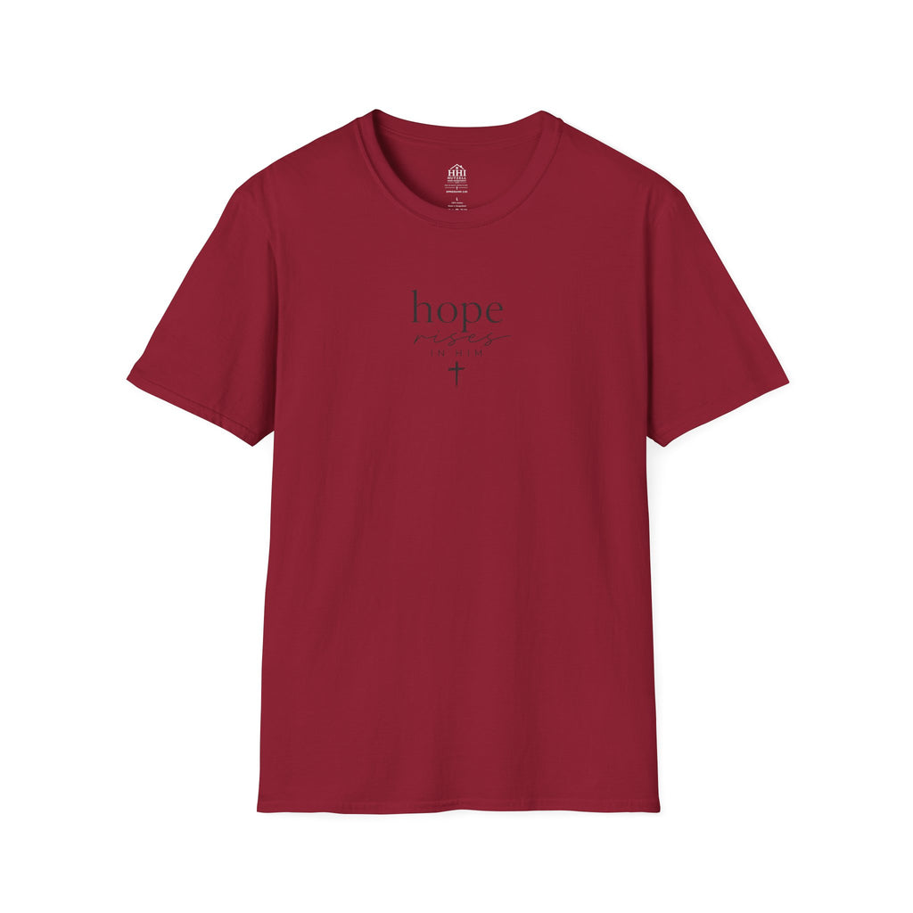 T-Shirt — 'hope' Script Tee with Cross Minimalist Christian Faith Design
