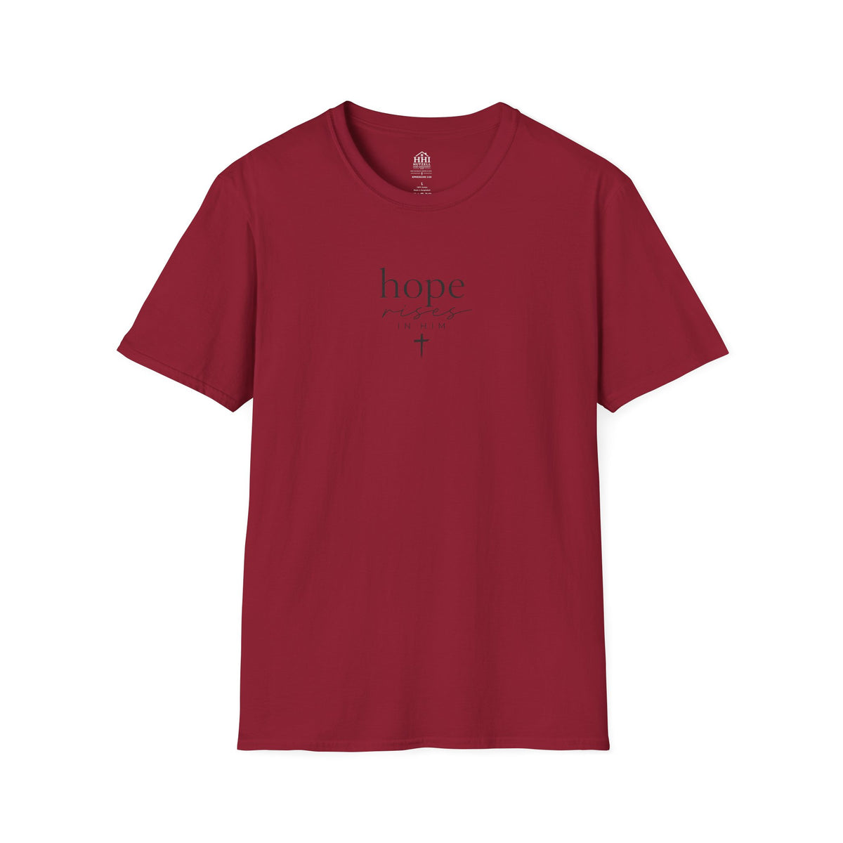 T-Shirt — 'hope' Script Tee with Cross Minimalist Christian Faith Design