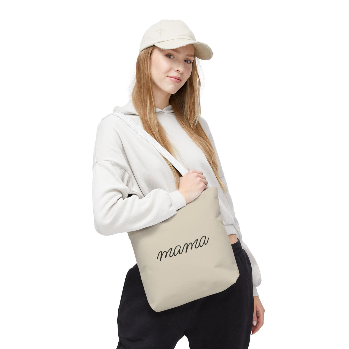 Mama Tote Bag — "God is within her; She will not fall" Script Canvas Tote