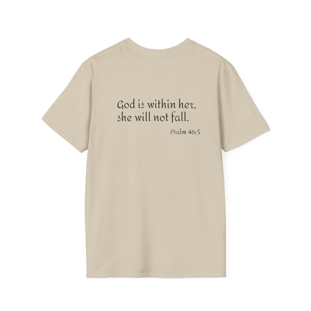Personalized Mama T-Shirt — 'God is within her, she will not fall' Psalm 46:5 Christian Mom Tee