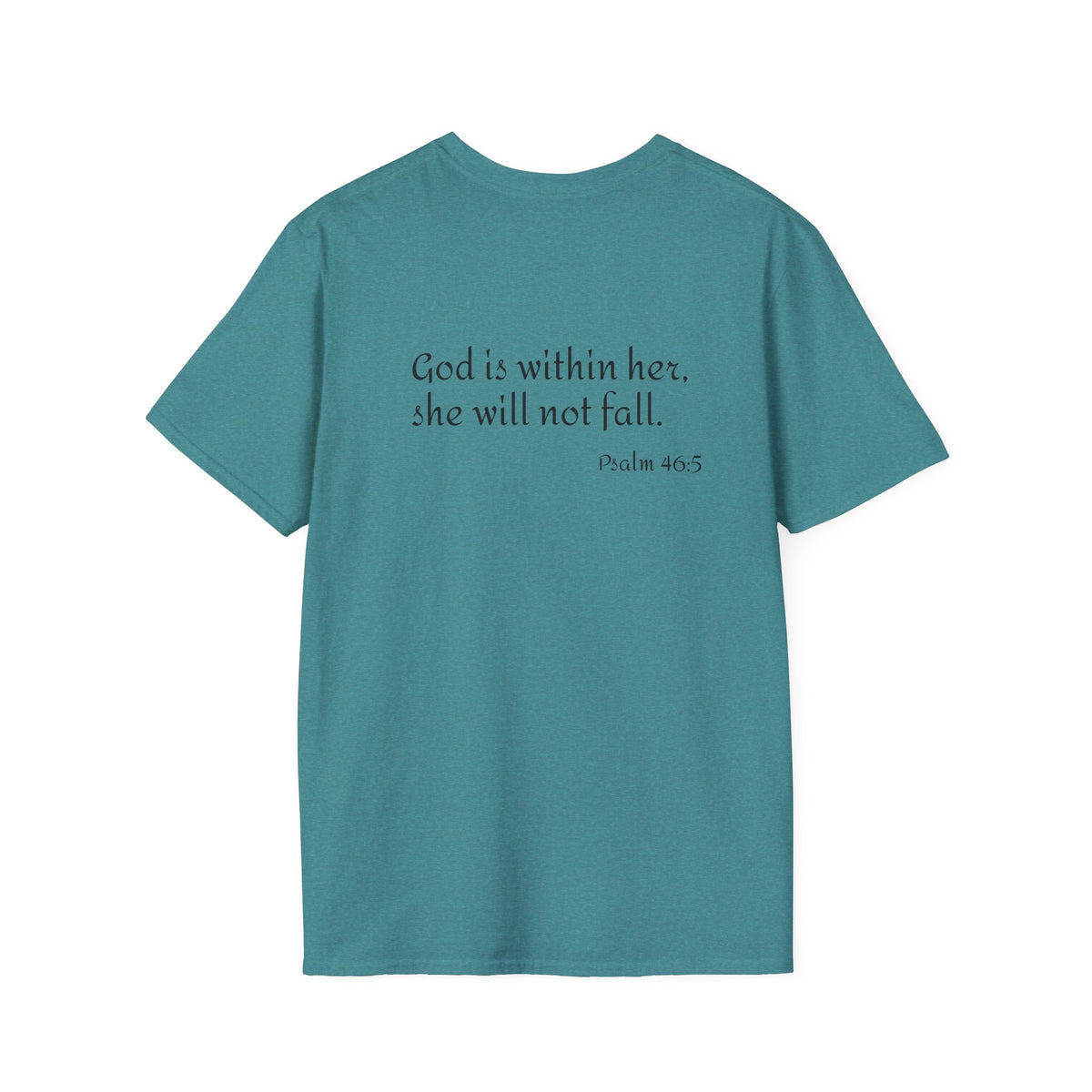 Personalized Mama T-Shirt — 'God is within her, she will not fall' Psalm 46:5 Christian Mom Tee