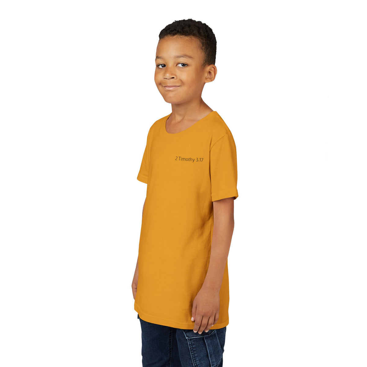 Equipped Youth Tee – Christian Kids T-Shirt with Cross & 2 Timothy 3:17