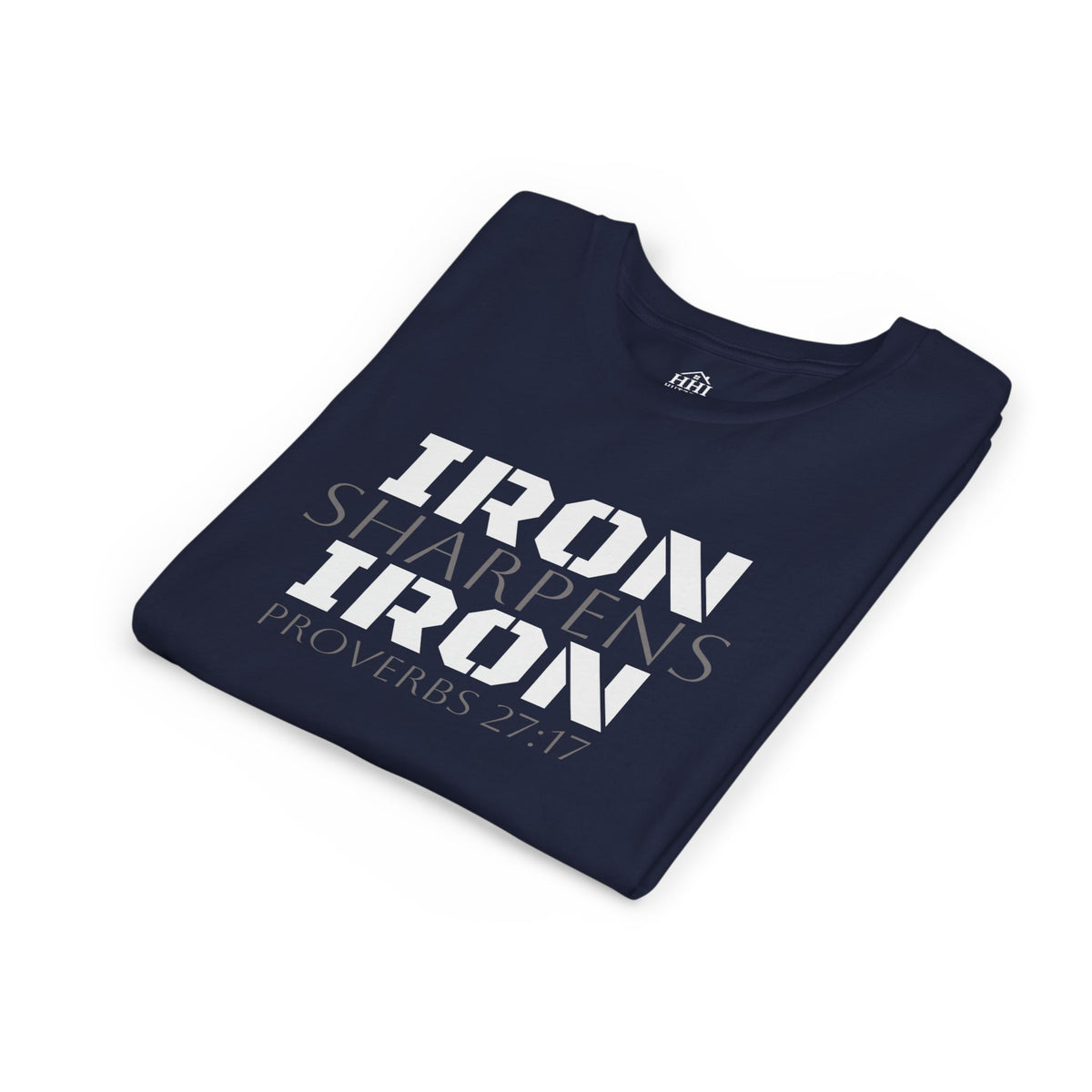 Youth Tee — "Iron Sharpens Iron" Proverbs 27:17 Christian Shirt