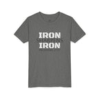 Youth Tee — "Iron Sharpens Iron" Proverbs 27:17 Christian Shirt