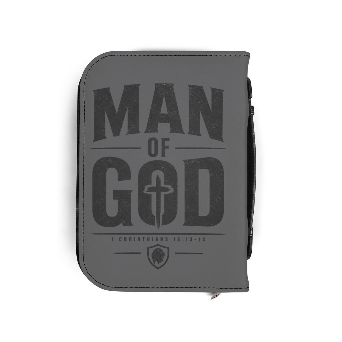 Man of God Zippered Bible Cover — Men’s Christian Bible Case with Cross Design (1 Corinthians 16:13-14)