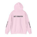Christian Hoodie — "Ephesians 1:7" Cross Front, "But Forgiven." Back, "Not Finished / Not Perfect" Sleeve