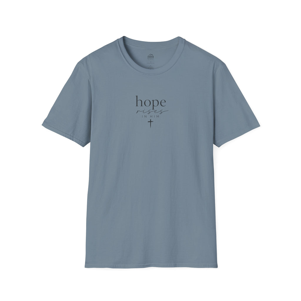 T-Shirt — 'hope' Script Tee with Cross Minimalist Christian Faith Design