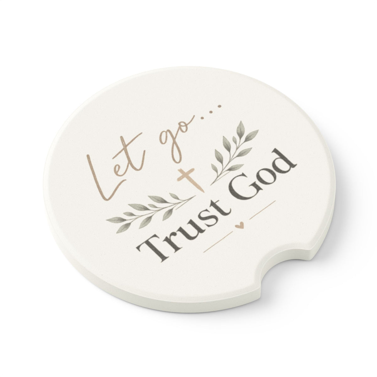 Let Go Trust God Soapstone Car Coaster