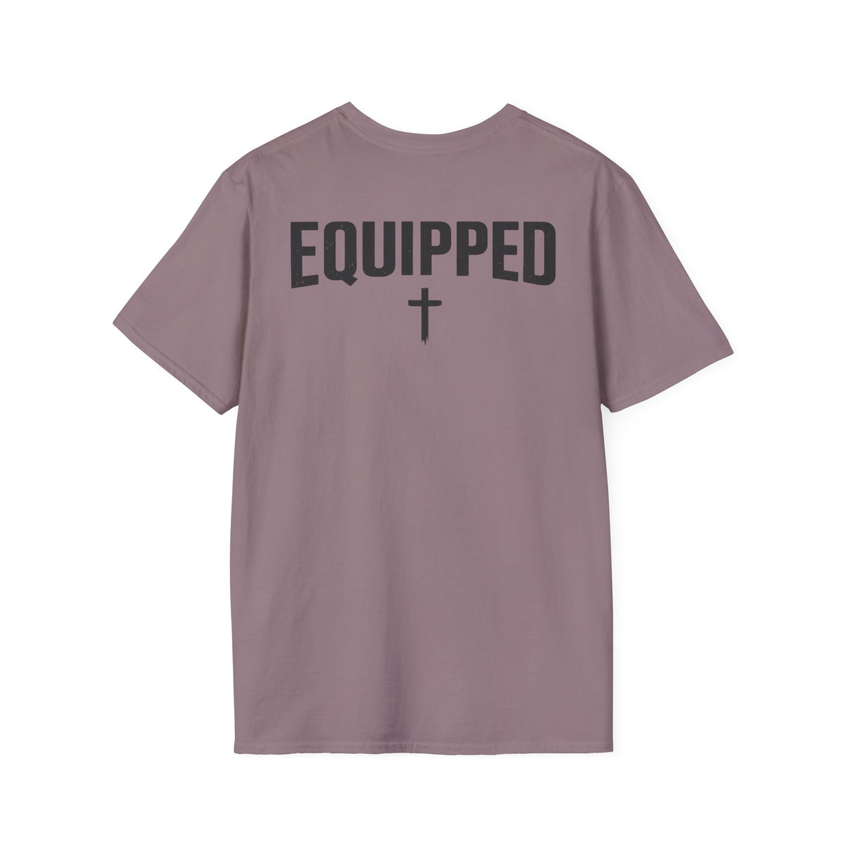 Equipped Cross T-Shirt — Christian Faith Shirt with 'Equipped' Back Print and 2 Timothy 3:17 Chest