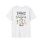 Cat 'Paws and Prayers' T-Shirt — Cute Christian Cat Graphic Tee