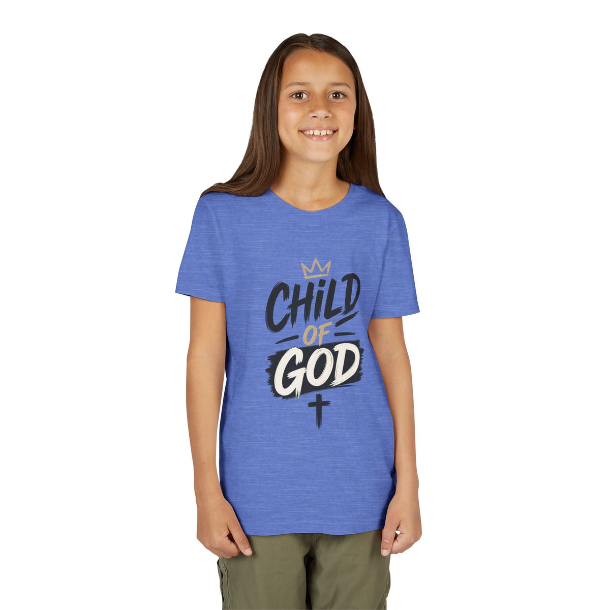 Child of God Youth Tee — Christian Kids Short Sleeve Shirt (faith, baptism, Sunday School)