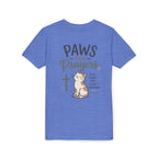 Youth Tee — "Paws and Prayers" Cat Graphic