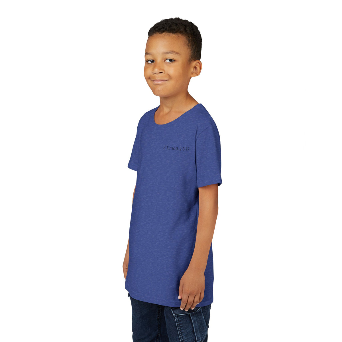 Equipped Youth Tee – Christian Kids T-Shirt with Cross & 2 Timothy 3:17