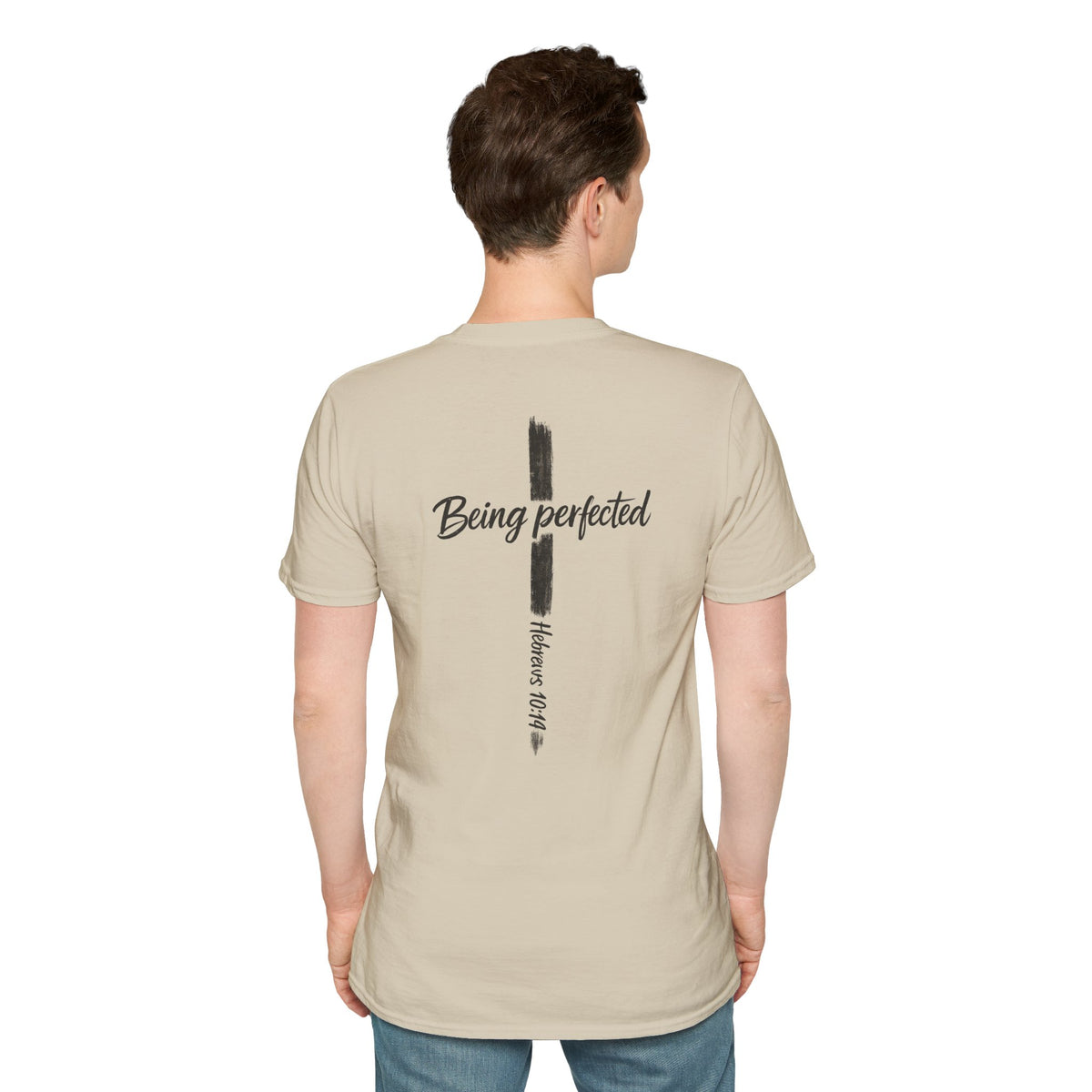 Being perfected T-Shirt — Inspirational Christian Cross Tee (Hebrews 10:14)