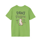 Cat 'Paws and Prayers' T-Shirt — Cute Christian Cat Graphic Tee
