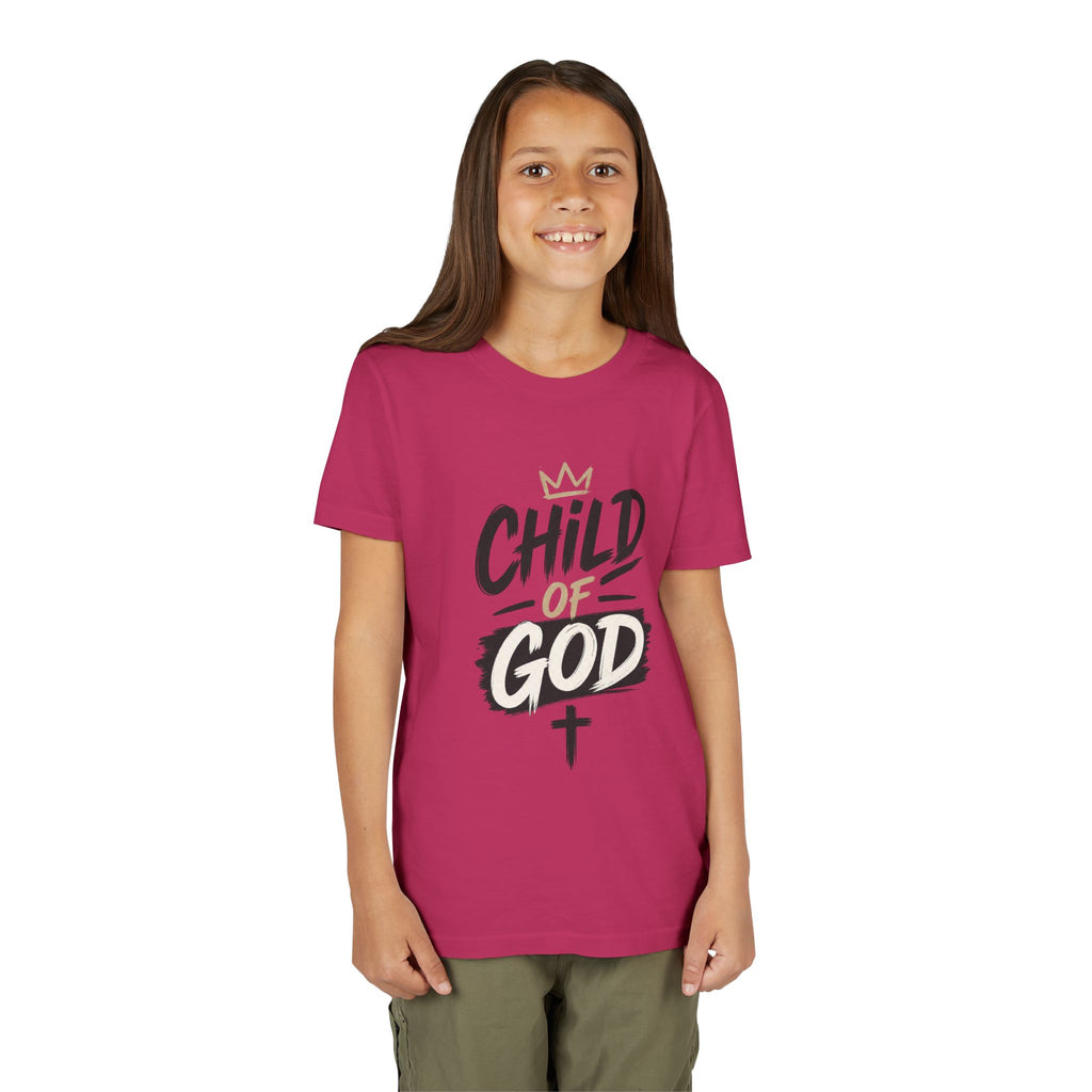 Child of God Youth Tee — Christian Kids Short Sleeve Shirt (faith, baptism, Sunday School)