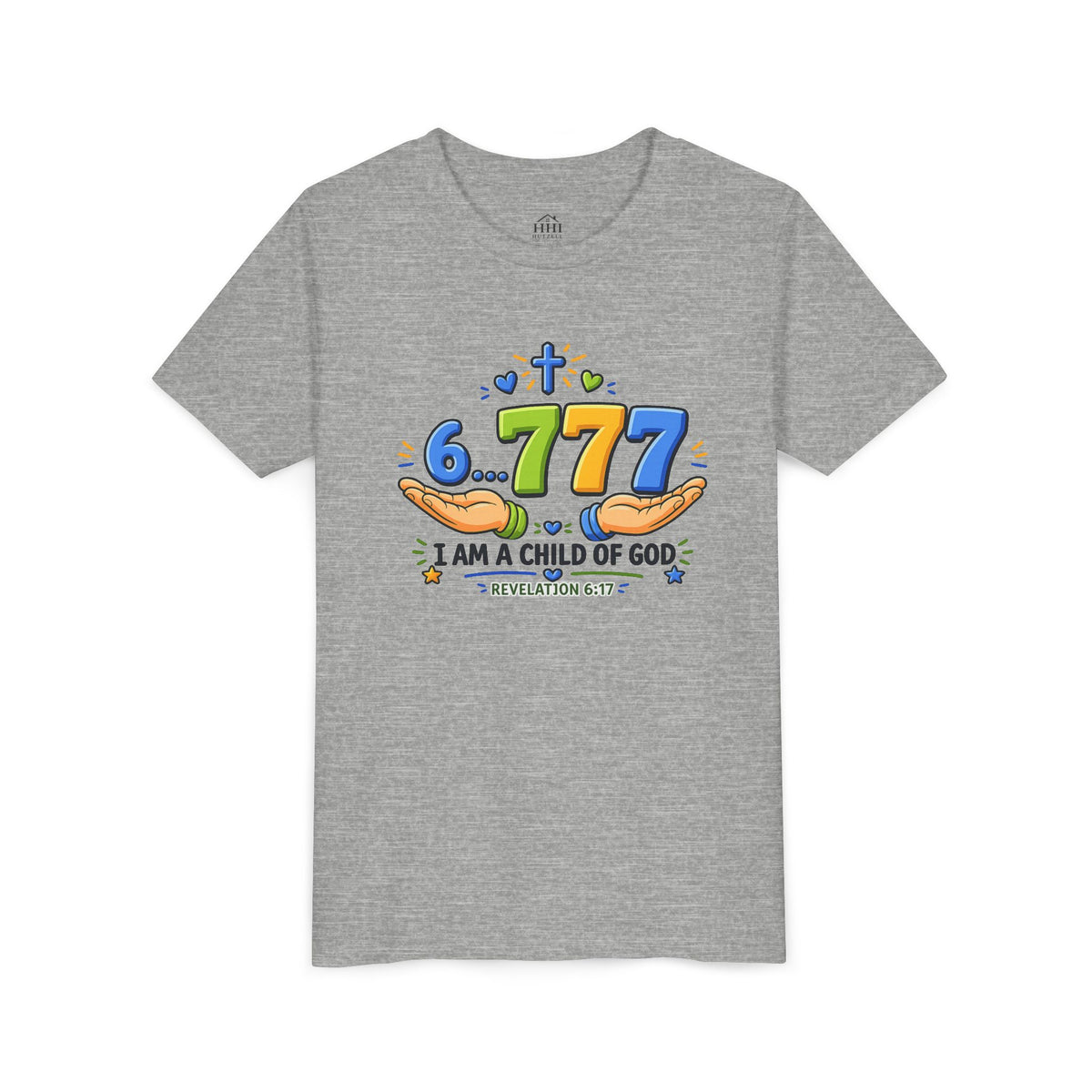 Youth Christian Tee - "6.777 I Am a Child of God" Kids Short Sleeve Shirt