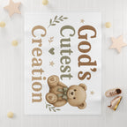 Baby Blanket — "God's Cutest Creation" Plush Fleece Nursery Throw