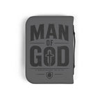 Man of God Zippered Bible Cover — Men’s Christian Bible Case with Cross Design (1 Corinthians 16:13-14)