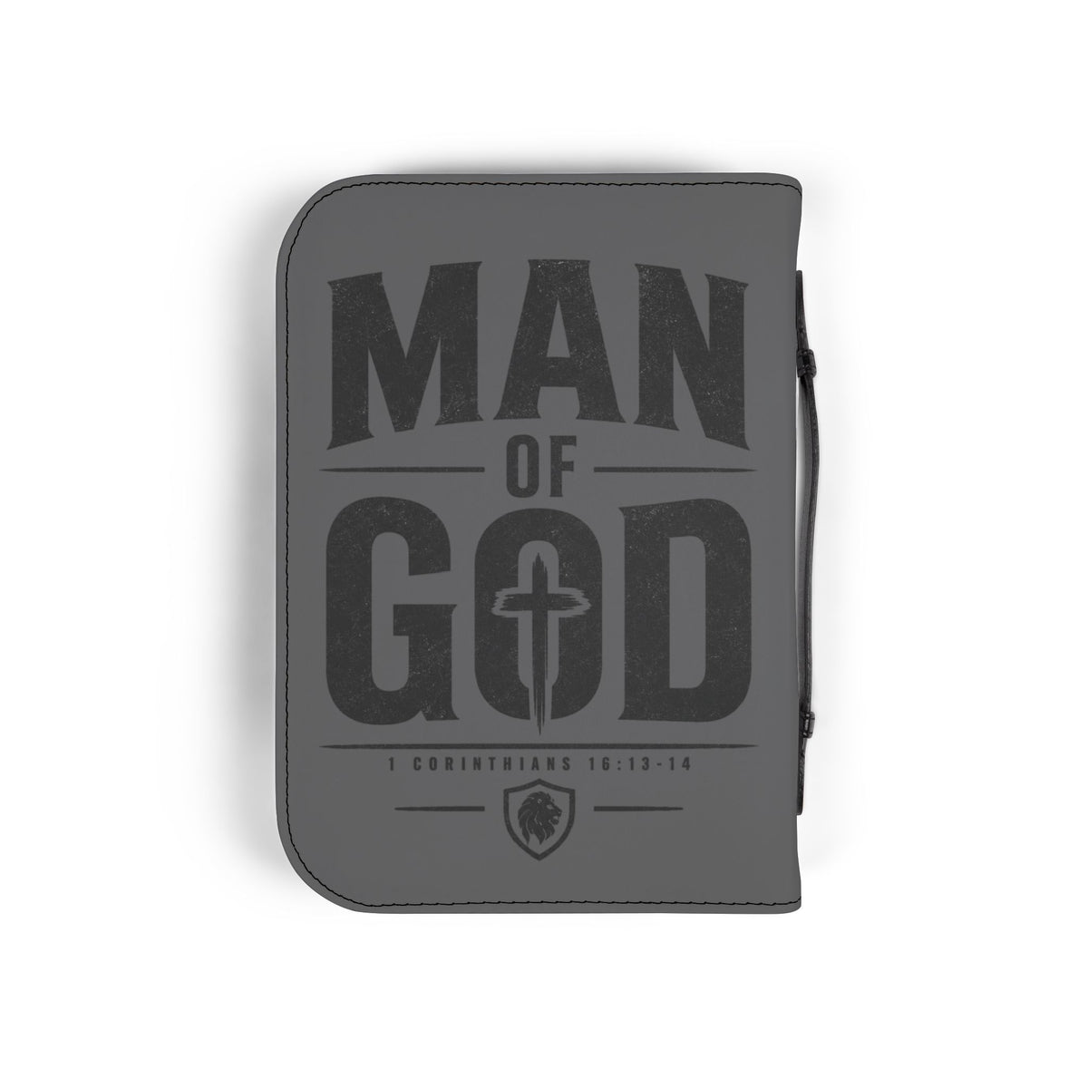 Man of God Zippered Bible Cover — Men’s Christian Bible Case with Cross Design (1 Corinthians 16:13-14)