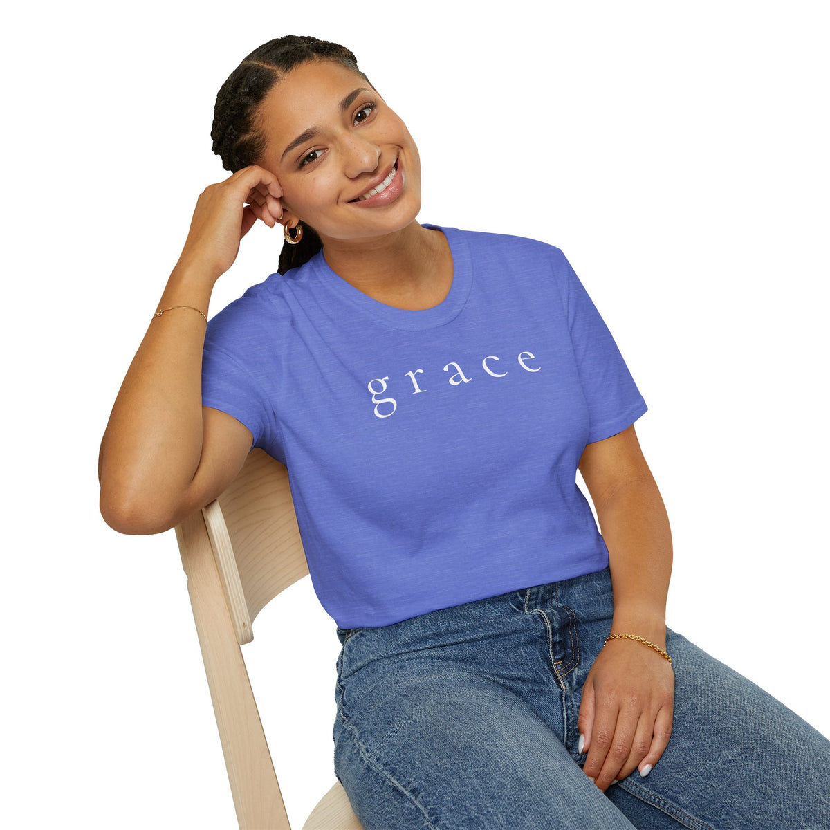 Grace Script T-Shirt — Minimalist Christian Faith Tee