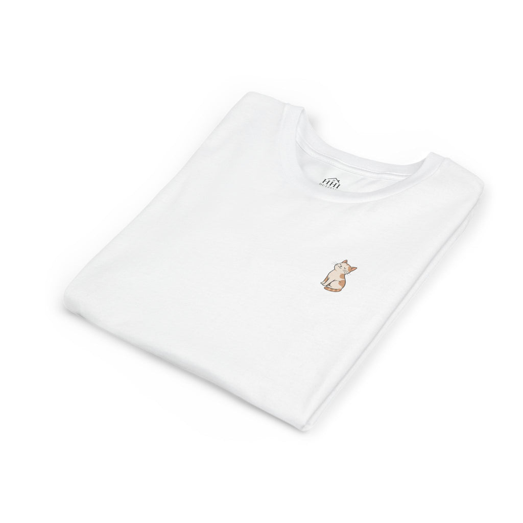 Youth Tee — "Paws and Prayers" Cat Graphic