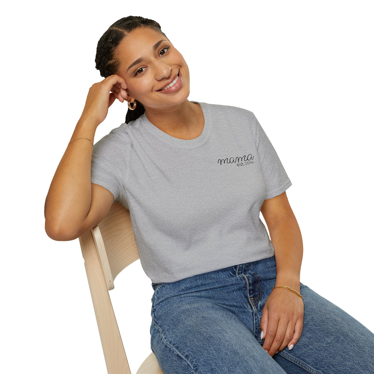 Personalized Mama T-Shirt — 'God is within her, she will not fall' Psalm 46:5 Christian Mom Tee