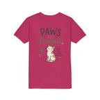 Youth Tee — "Paws and Prayers" Cat Graphic