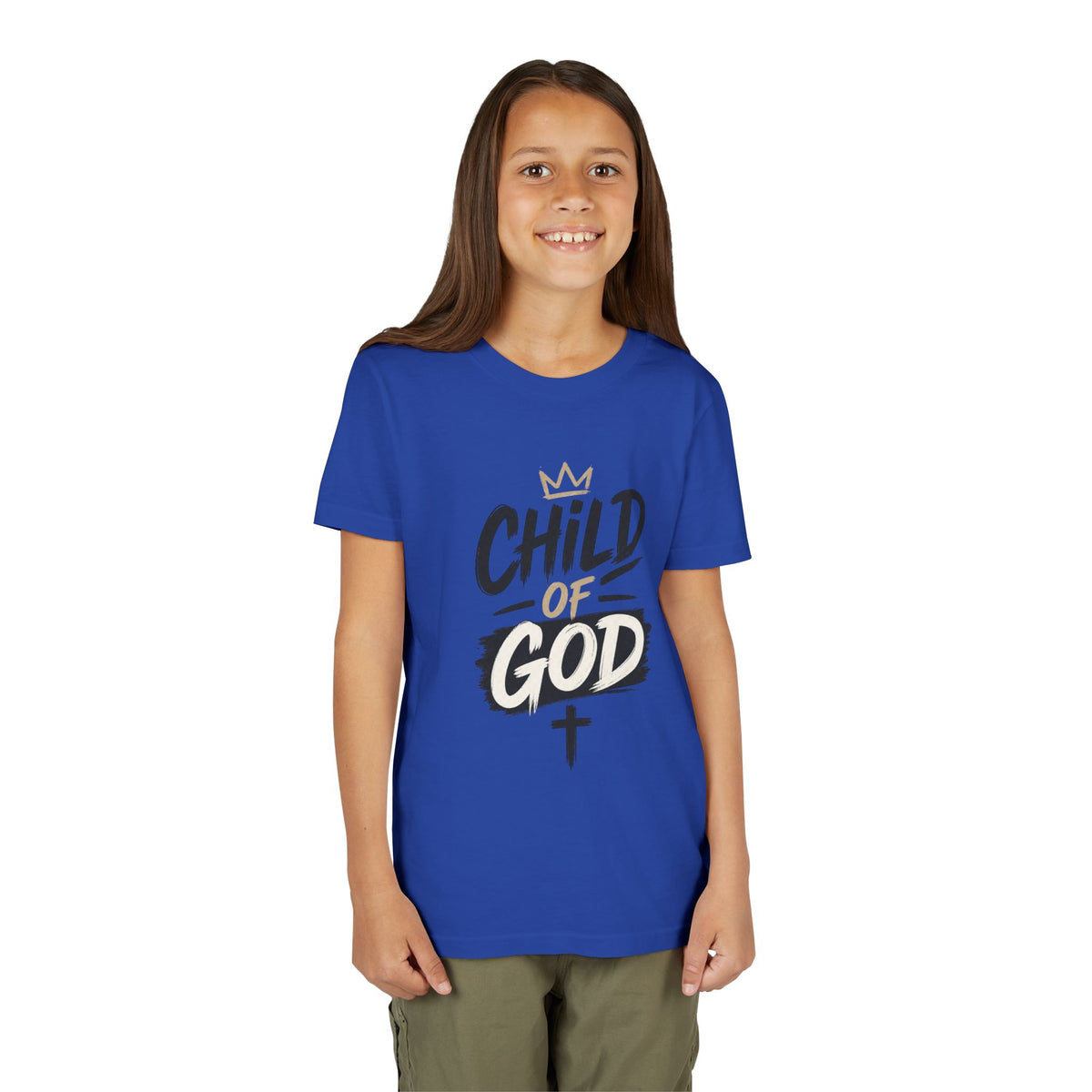 Child of God Youth Tee — Christian Kids Short Sleeve Shirt (faith, baptism, Sunday School)