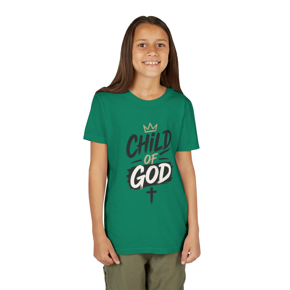 Child of God Youth Tee — Christian Kids Short Sleeve Shirt (faith, baptism, Sunday School)