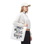 Tote Bag — "Paul Met Jesus While Traveling" Christian Travel Tote