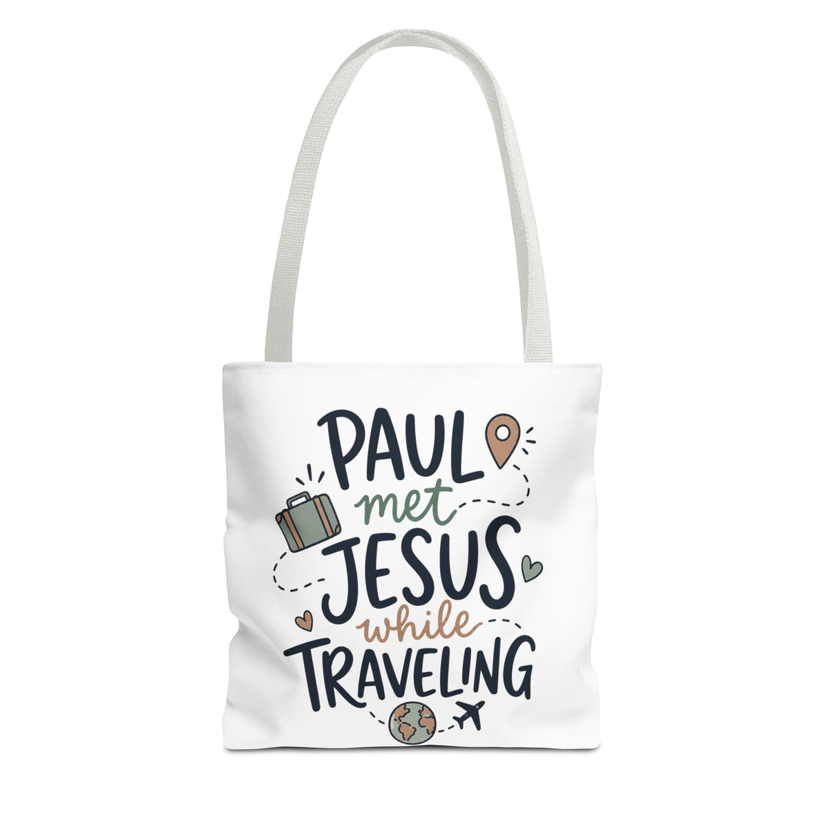 Tote Bag — "Paul Met Jesus While Traveling" Christian Travel Tote