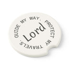 Car Coaster — “Lord, Guide My Way, Protect My Travels” Soapstone Car Cupholder Insert