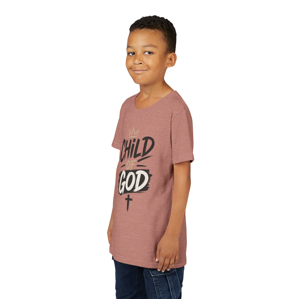 Child of God Youth Tee — Christian Kids Short Sleeve Shirt (faith, baptism, Sunday School)