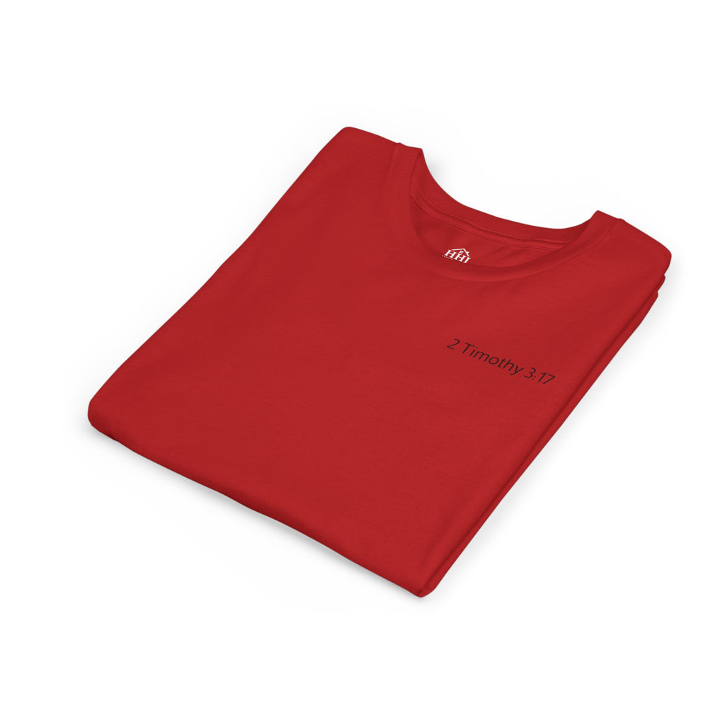 Equipped Youth Tee – Christian Kids T-Shirt with Cross & 2 Timothy 3:17