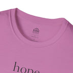 T-Shirt — 'hope' Script Tee with Cross Minimalist Christian Faith Design