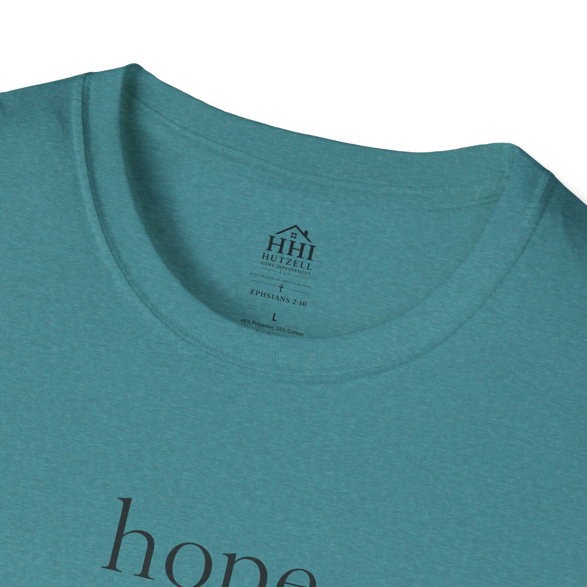 T-Shirt — 'hope' Script Tee with Cross Minimalist Christian Faith Design